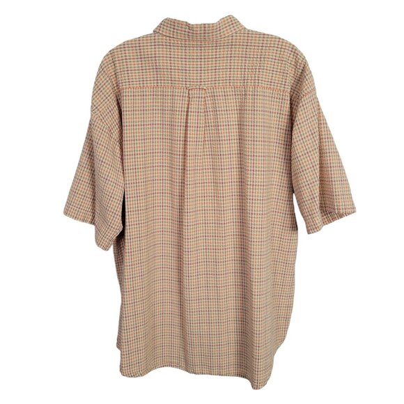 Cabela's Mens Size XL Shirt Seersucker Short Sleeve Camp Outdoors Button Plaid - Picture 2 of 7